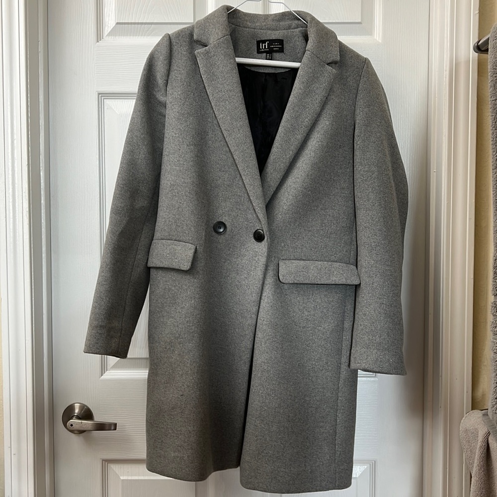 Zara Gray Coat Sz Small